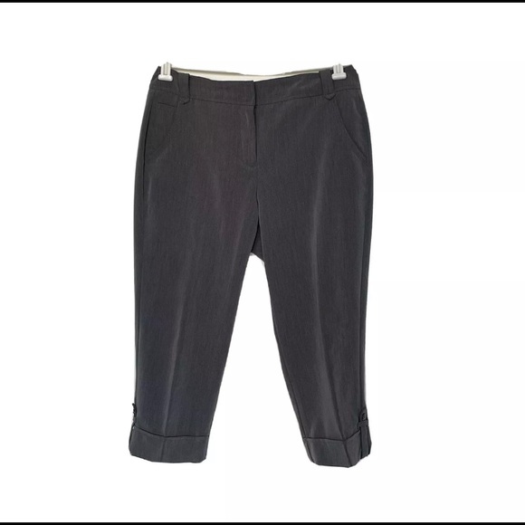 Gloria Vanderbilt Gray Capri Career work pants Size 10 - Picture 2 of 4